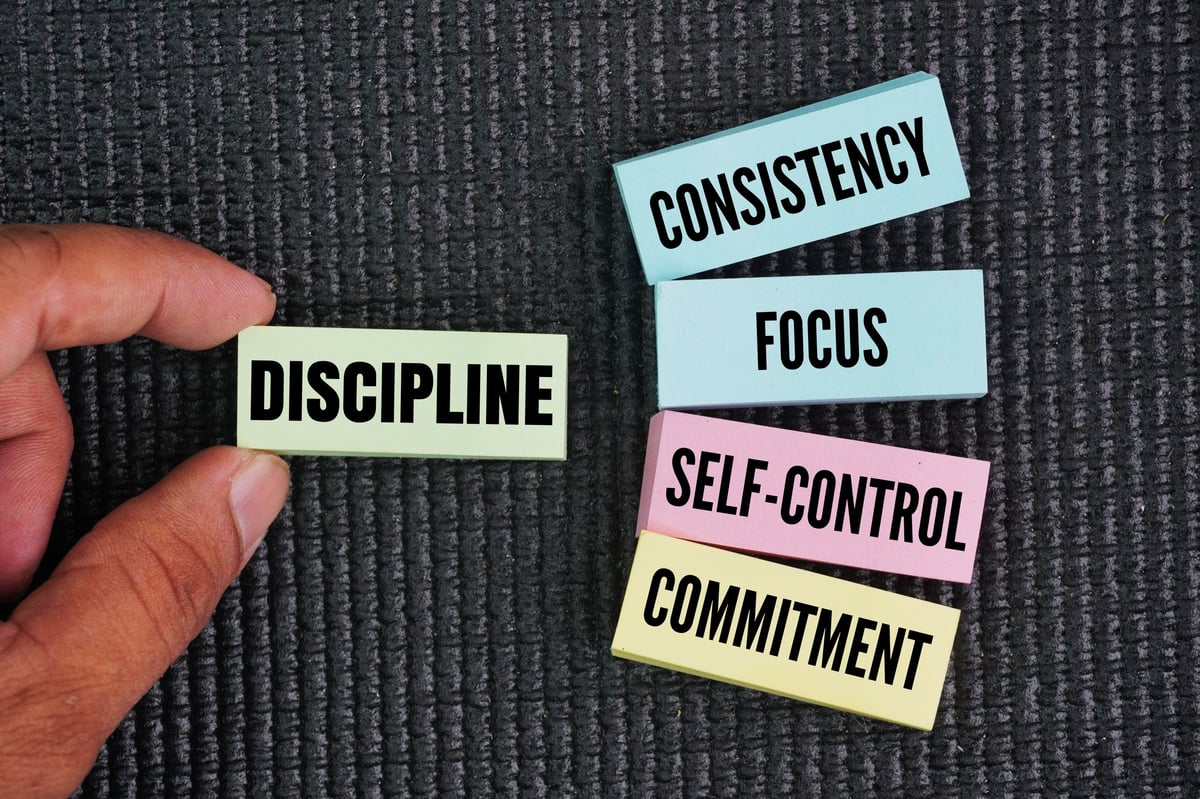 Discipline and focus concept for achieving goals